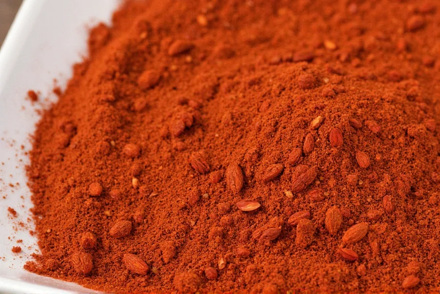 Bowl of bright red merken spice