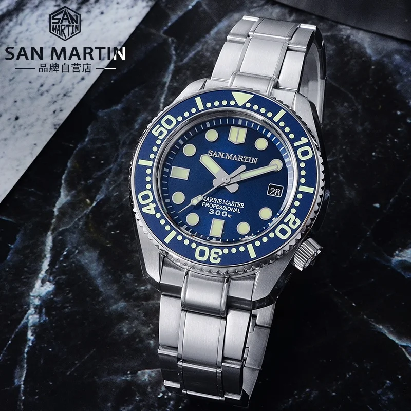 

Rts stock free ship san martin NH35 30atm case without caseback structure Luminous diver mechanical automatic watch for sale