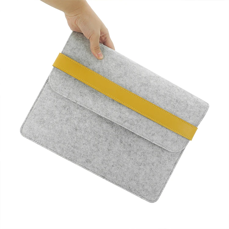 

Wholesale Multi-function A4 A5 file Big capacity Felt document bag cover with leather strap