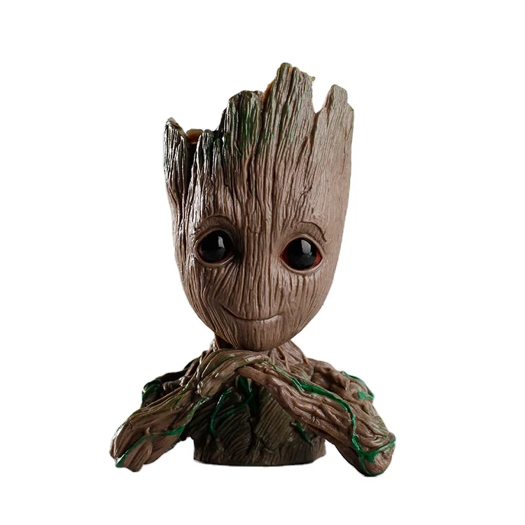 

Factory Price Unique Design Hot Selling Cute Polyresin Resin Treeman Baby Groot Flower Pot, Grey