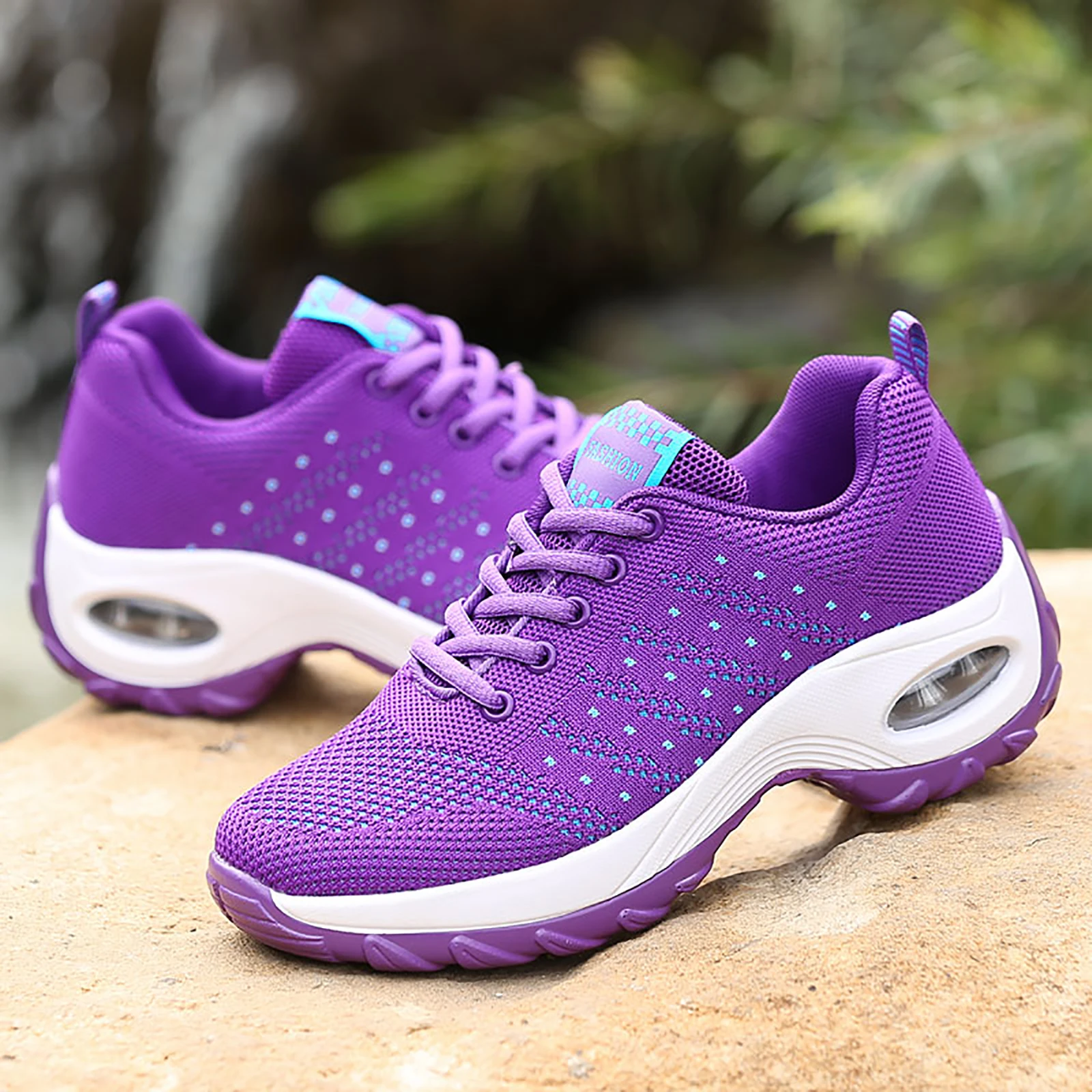 

2021 Women Running Athletic Platform Sneakers Air Cushion Nursing Workout Lace up Loafers Gym Tennis Shoes