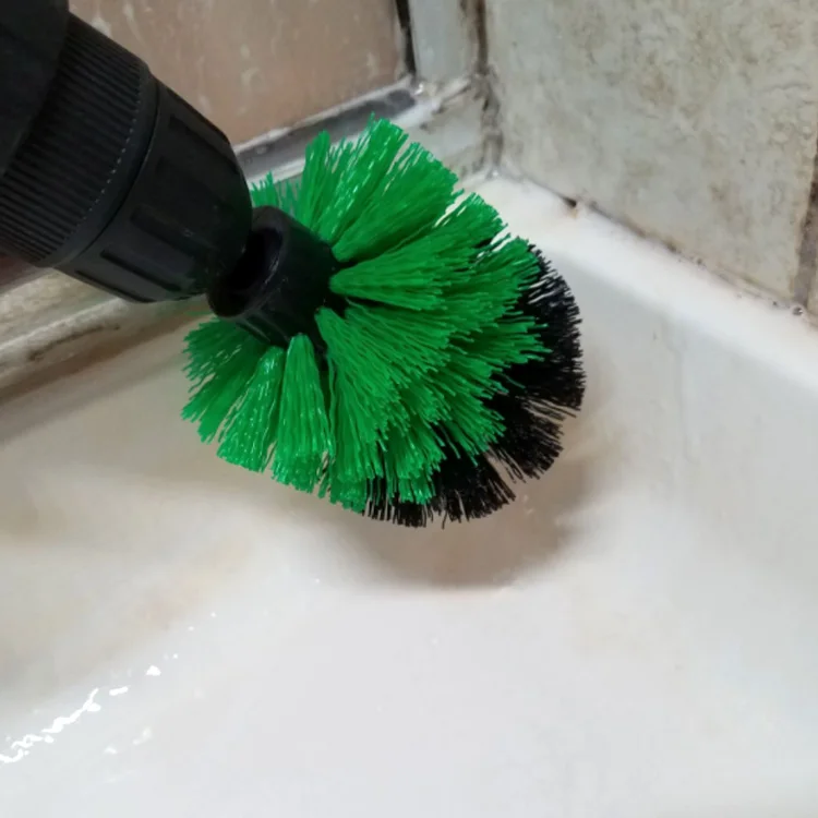 Pp Bristle Car Rim Cleaning Flat Brush For Drill With Wholesale Price