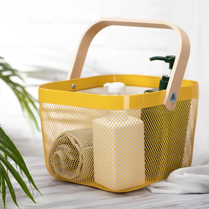 

Decorative Heavy Duty Wire Fruit Basket Countertop Stand ,bamboo shopping basket,Storage Holders, White, black, grey