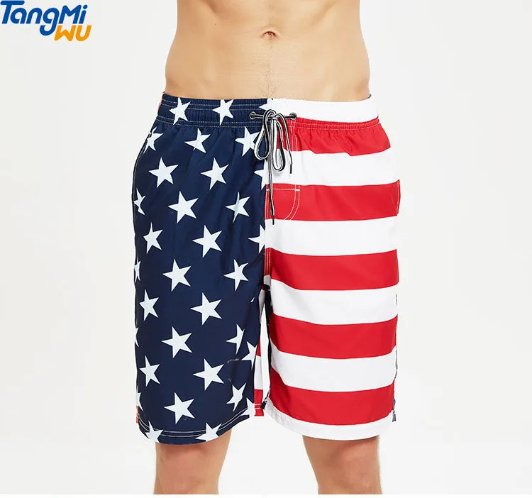 

Wholesale design USA 100% polyester 250G loose plus size board shorts men swimming trunks