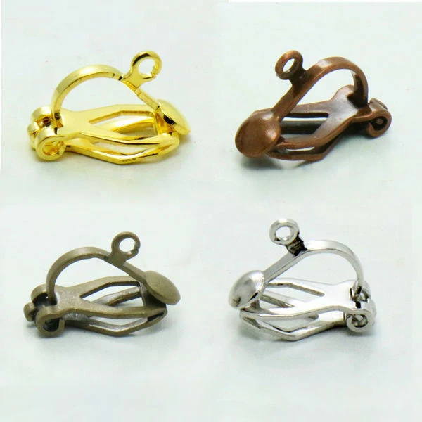 

Silver Gold Bronze Copper Blank Ear Clip Handmade DIY Earrings Findings Jewelry Parts