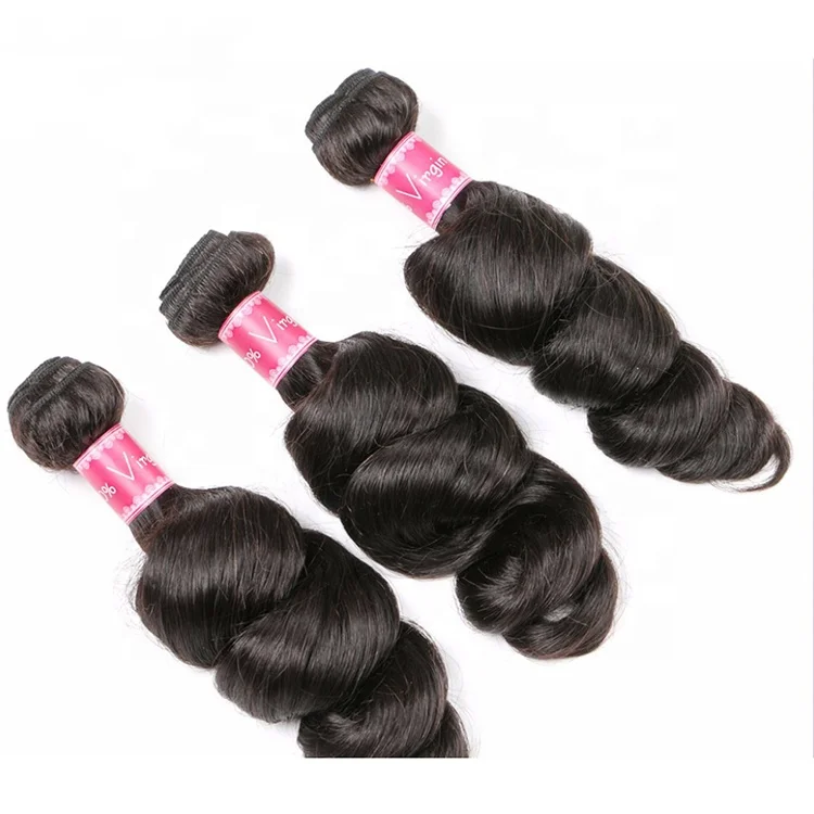 

Factory wholesale Brazilian human hair bandles Loose Wave human hair toupee for black woman