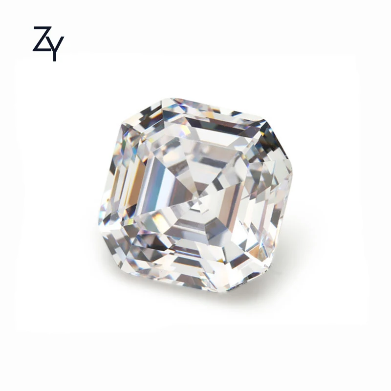 

ZHUANGYEE White Asscher Brilliant Cut Lab grown Synthetic Diamond stones 1.0 Carat color DE/GH Loose gemstone Moissanite