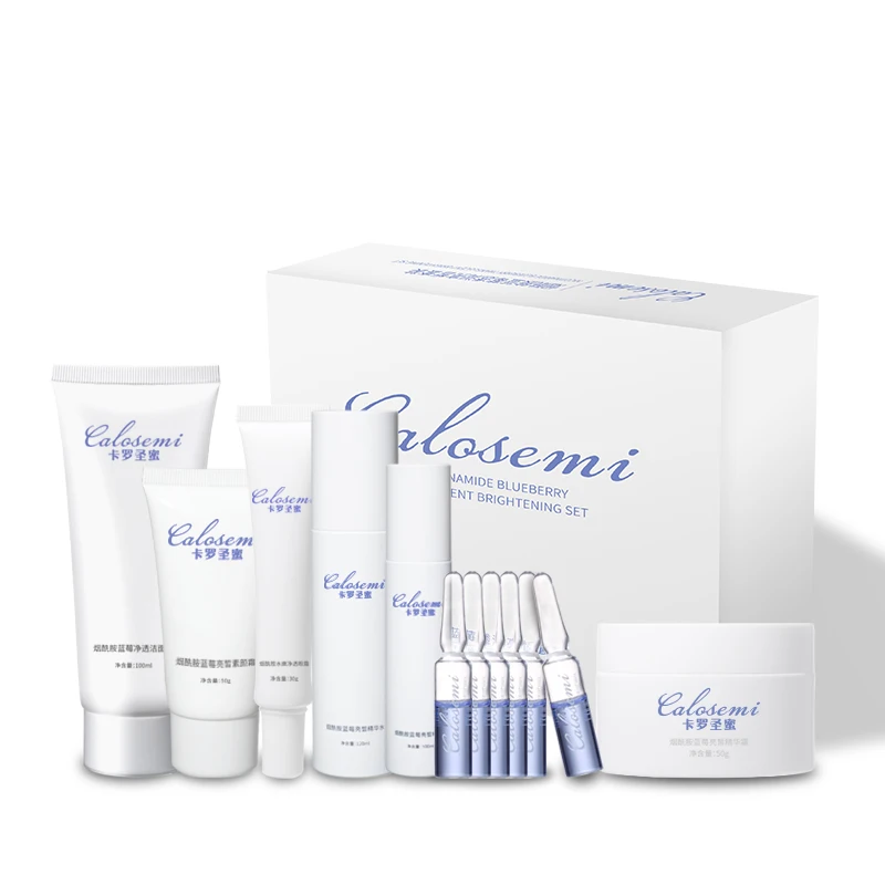 

Top Calosemi 12pcs/boxes Nicotinamide Blueberry Skin Care Gift Kit Rejuvenating Moisturizing Face Skin+Care+Set