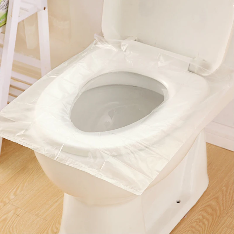 

1 Bag 10 Pcs/lot Travel Disposable Toilet Seat Cover Mat 100% Waterproof Toilet Paper Pad Bathroom Accessories Set, As photo