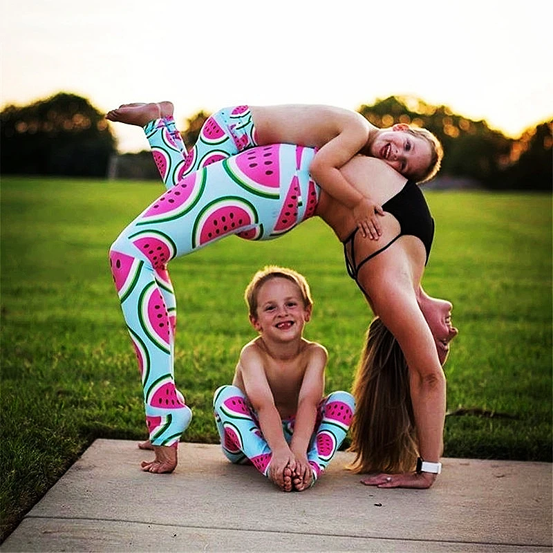 

Amazon hot Watermelon pants parent-child yoga clothes mother and daughter boys and children running sports fitness pants