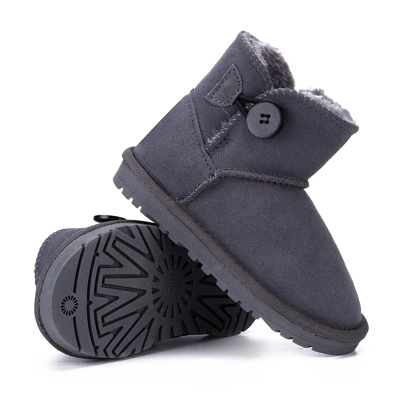 

cute cow suede faux fursnow children winter boots for kids