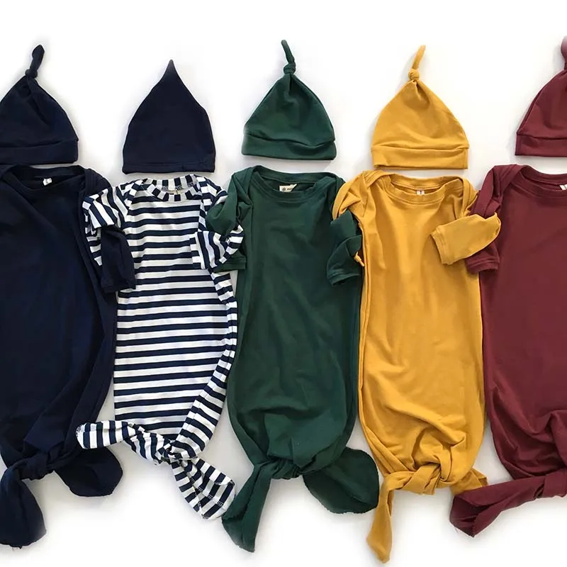 organic knotted baby gown