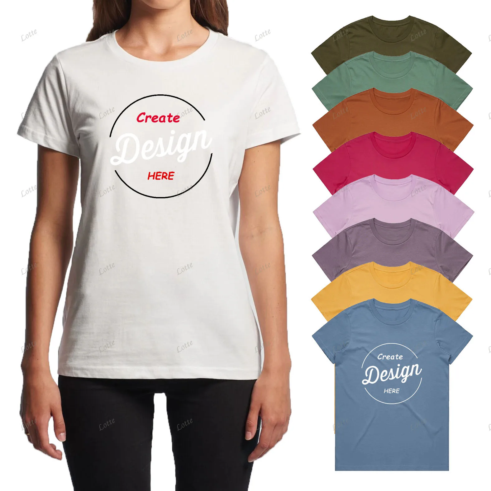 

Custom LOGO Printing Plain Vintage femme tee shirt women's T shirt Woman