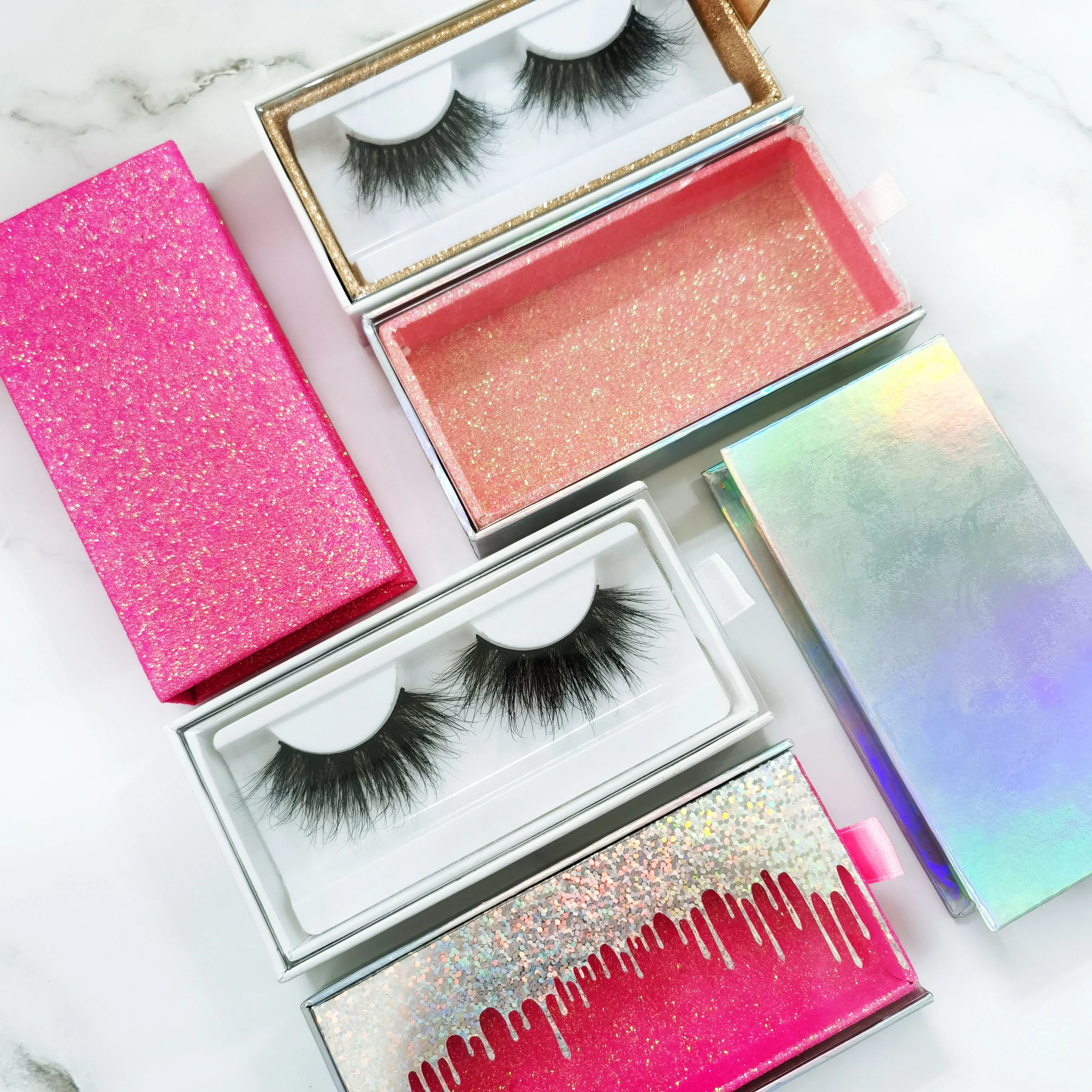 

Wholesales 100% handmade false eyelashes clear band 3D mink lashes