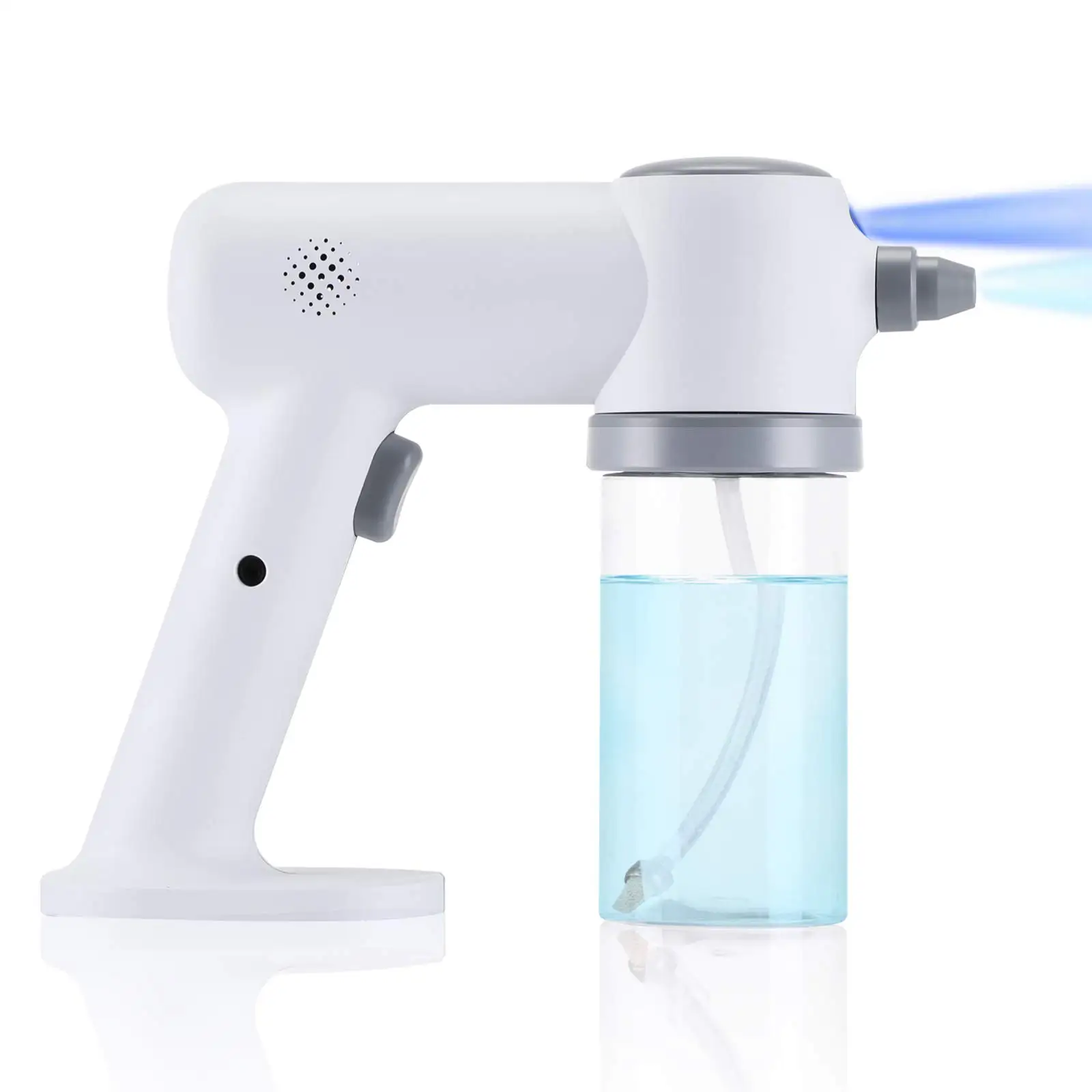 

2021 New Cordless Handheld Sprayer, Portable Nano Wireless Electric Atomizer, Rechargeable ULV Fogger with Blue Light, White