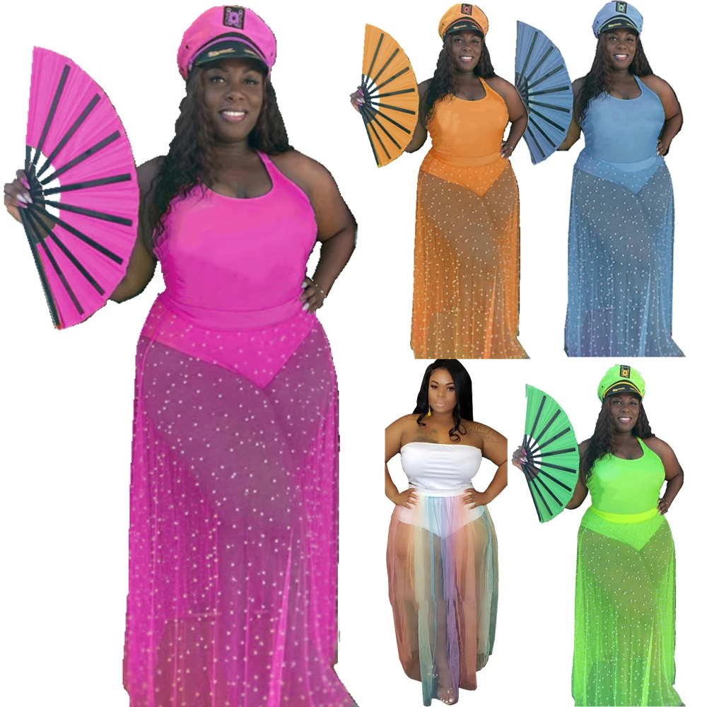 

2021 women other dresses two pieces set career dresses with tshirt and underwear plus size dress & skirts 5XL