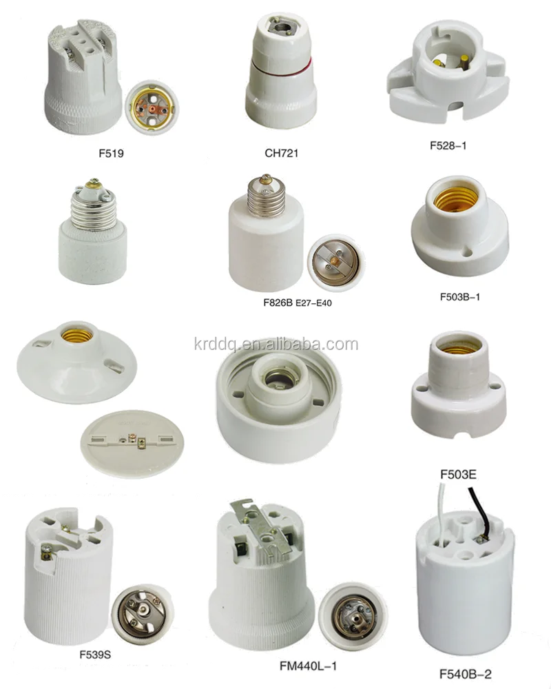 E17 Porcelain Lamp Holder E14 Ceramic Lamp Socket E10 E12 Bulb Holder