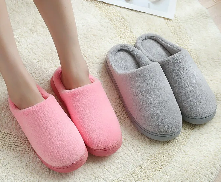 

Dropship Women Winter Home Slippers Non-slip Soft Winter Warm House Slippers Indoor Bedroom Lovers Couples Floor shoes, Colors