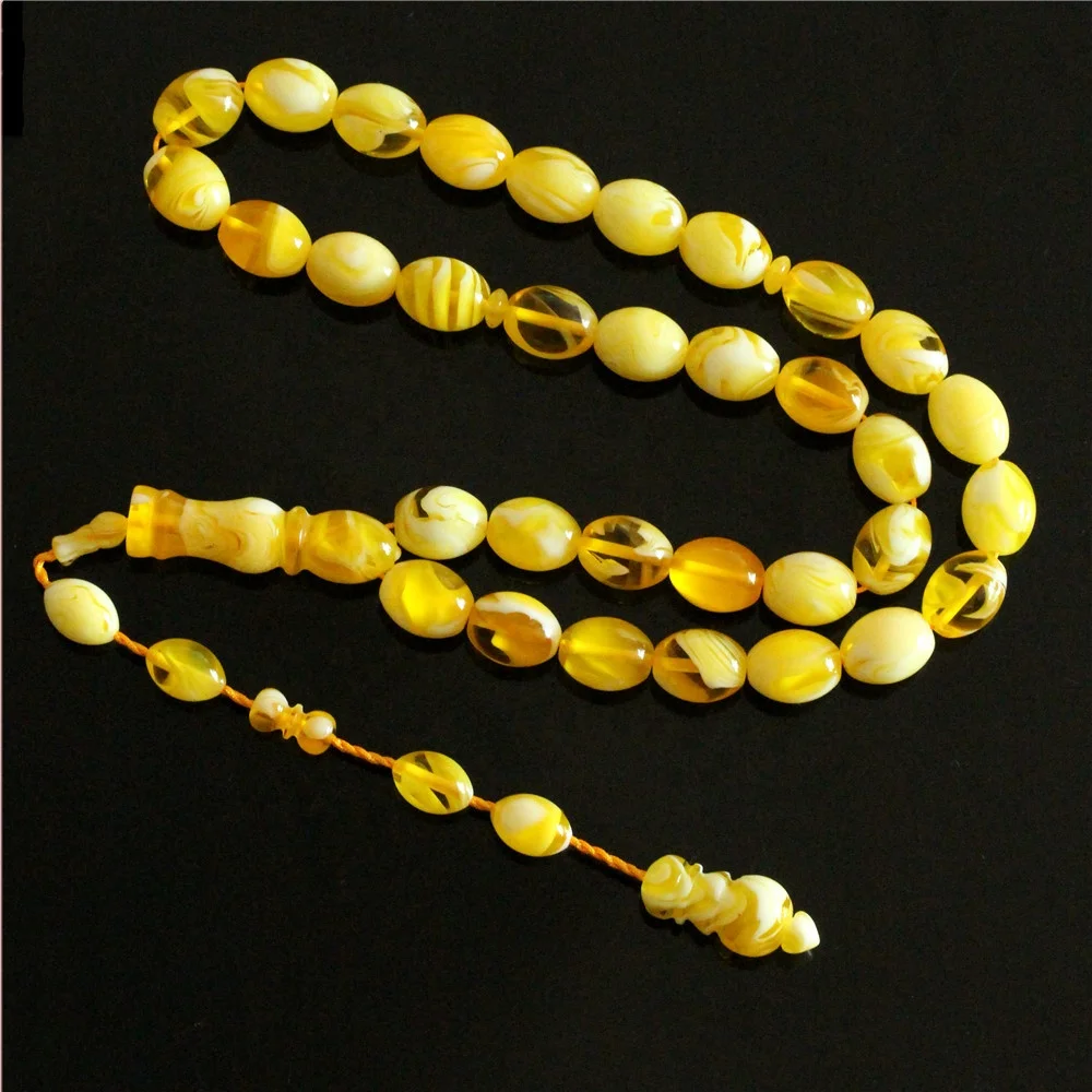 

Newest Style oval shape 11*14mm 33 rosary bead resin Amber Muslim masbha Sibha Tasbih Islamic Prayer Beads tesbih