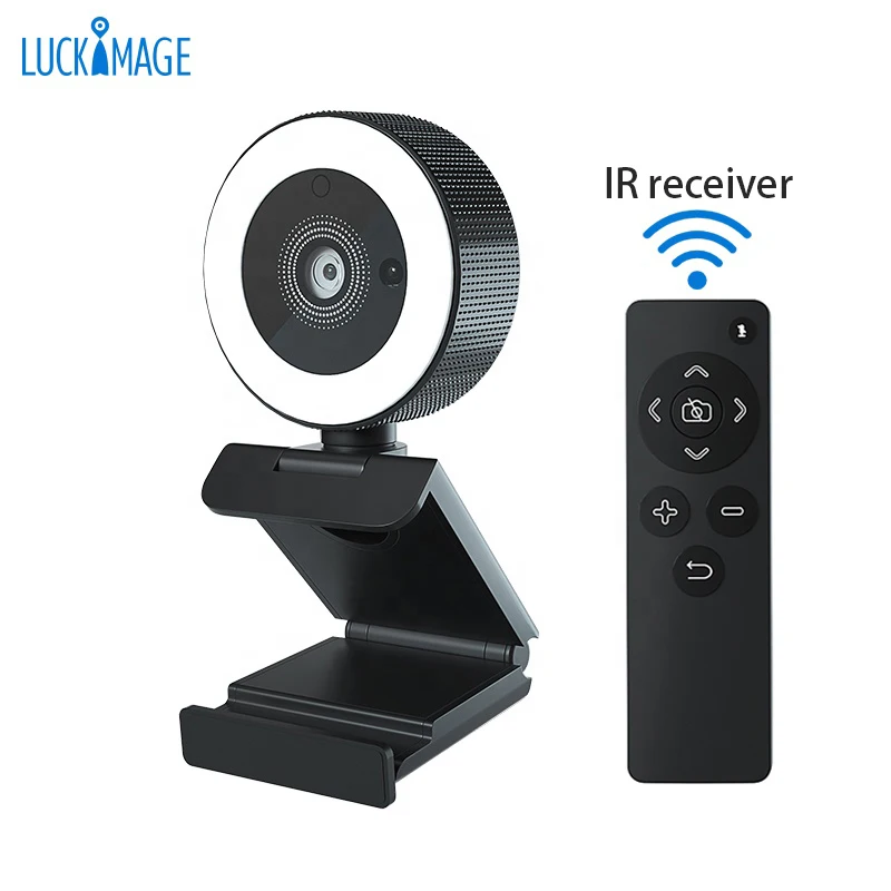 

Luckimage video camera for youtube recording 2k usb webcam streaming hd webcam with ring light