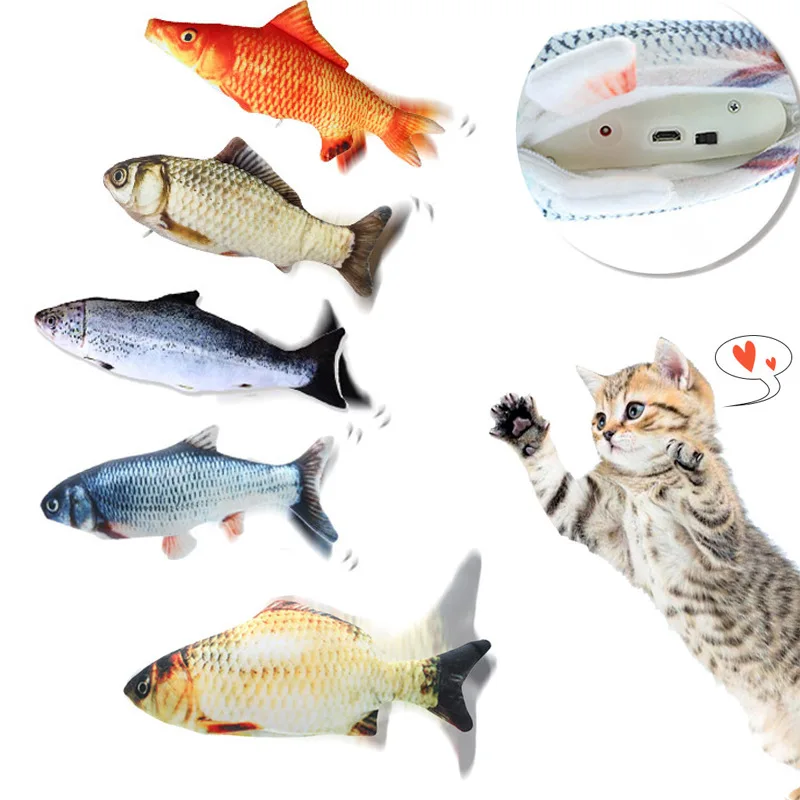 

Wholesale usb Soft Simulation Dancing Moving Catnip Floppy Automatic Electric Chew Pet Interactive Fish Cat Toy For Cats