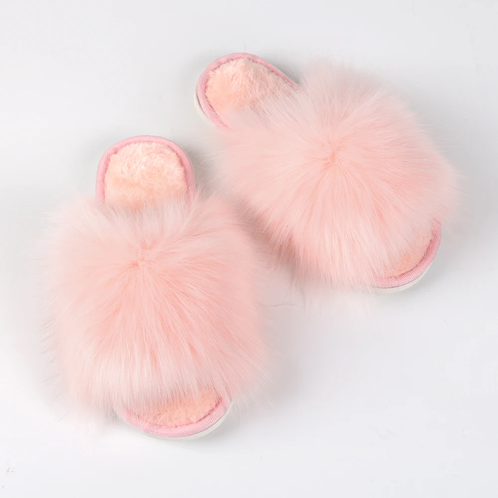 

Wholesale Real Raccoon Fur Slide For Women Fluffy Sandals Fur Slippers