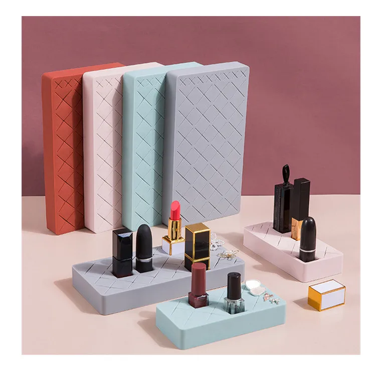

8 Grids cosmetic storage box organizer Desktop Organizers Silicone Makeup Brush Holder Cosmetic Storage Box