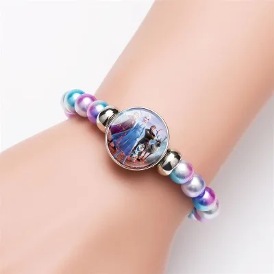 SAF Jewelry Frozen 2 Elsa Anna movie Manufacture Customized Girls Cord handmade Bead Bracelet Jewelry