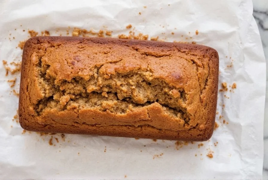 Slice of cinnamon crunch banana bread showing moist interior and crisp cinnamon streusel topping on a ceramic plate