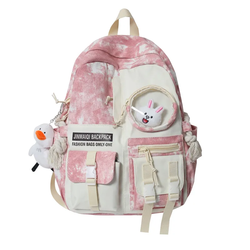 

Backpack middle school student schoolbag ins Korean version new color contrast small fresh college student backpack runaway bag, Optional