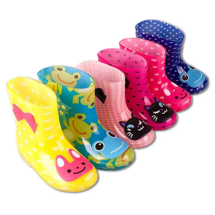 

PVC beautiful kids rain boots children animal botas boys and girls boots waterproof kids cute pattern rubber cheap rainboots