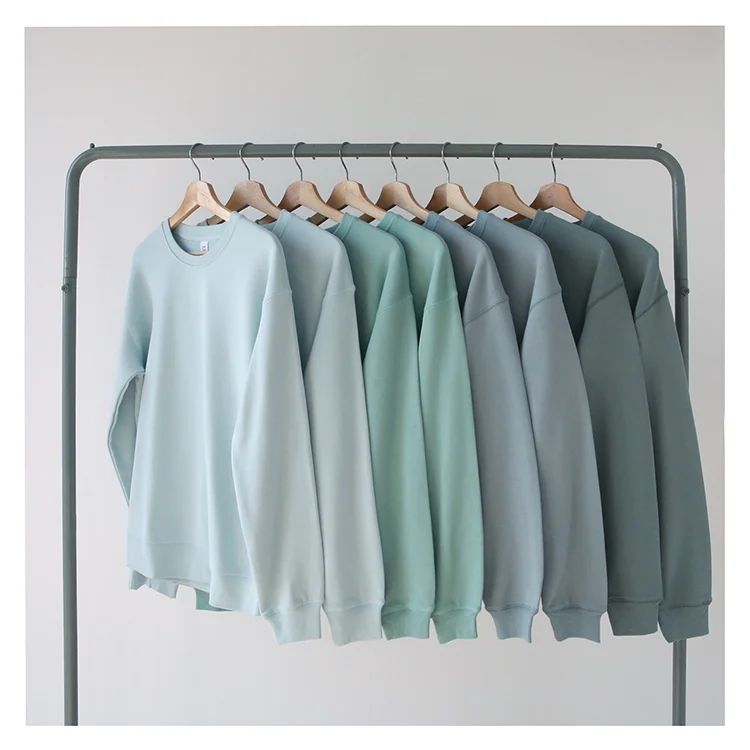 

long sleeve mens blank sweatshirts for printing,cotton drop shoulder crewneck,plain streetwear french terry sweatshirt