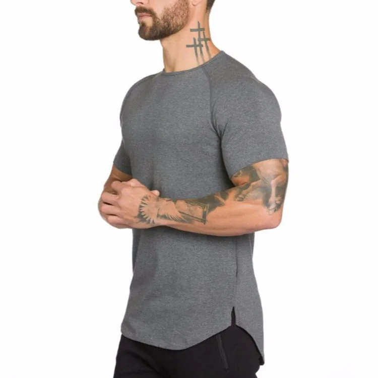 

Custom Logo Round Neck Plus Size Muscle Fit Sport T Shirt Men