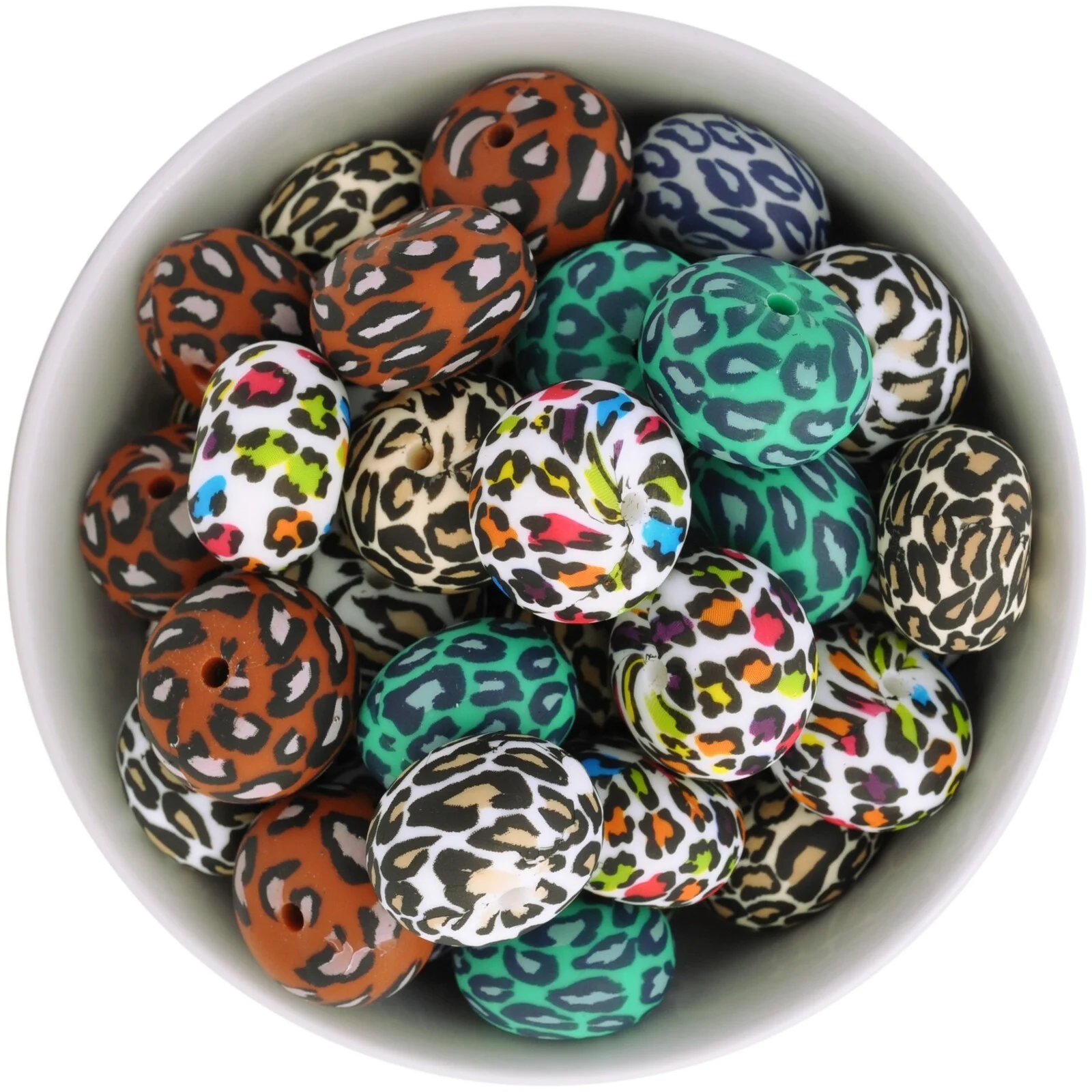 

DLSEALS wholesale leopard print silicone beads, Customized color