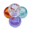 Creative Cheap Round Lollipop Cube Shape Transparent Crystal Glass ManufactureOf Candlestick Holder