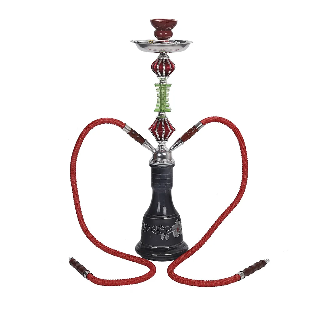 

NEW Arabian Hookah Set Large Glass Double Tube Hookah Narguile Completo Chicha Hookah Shisha Pipe Waterpijp Accessories Gift, Mix