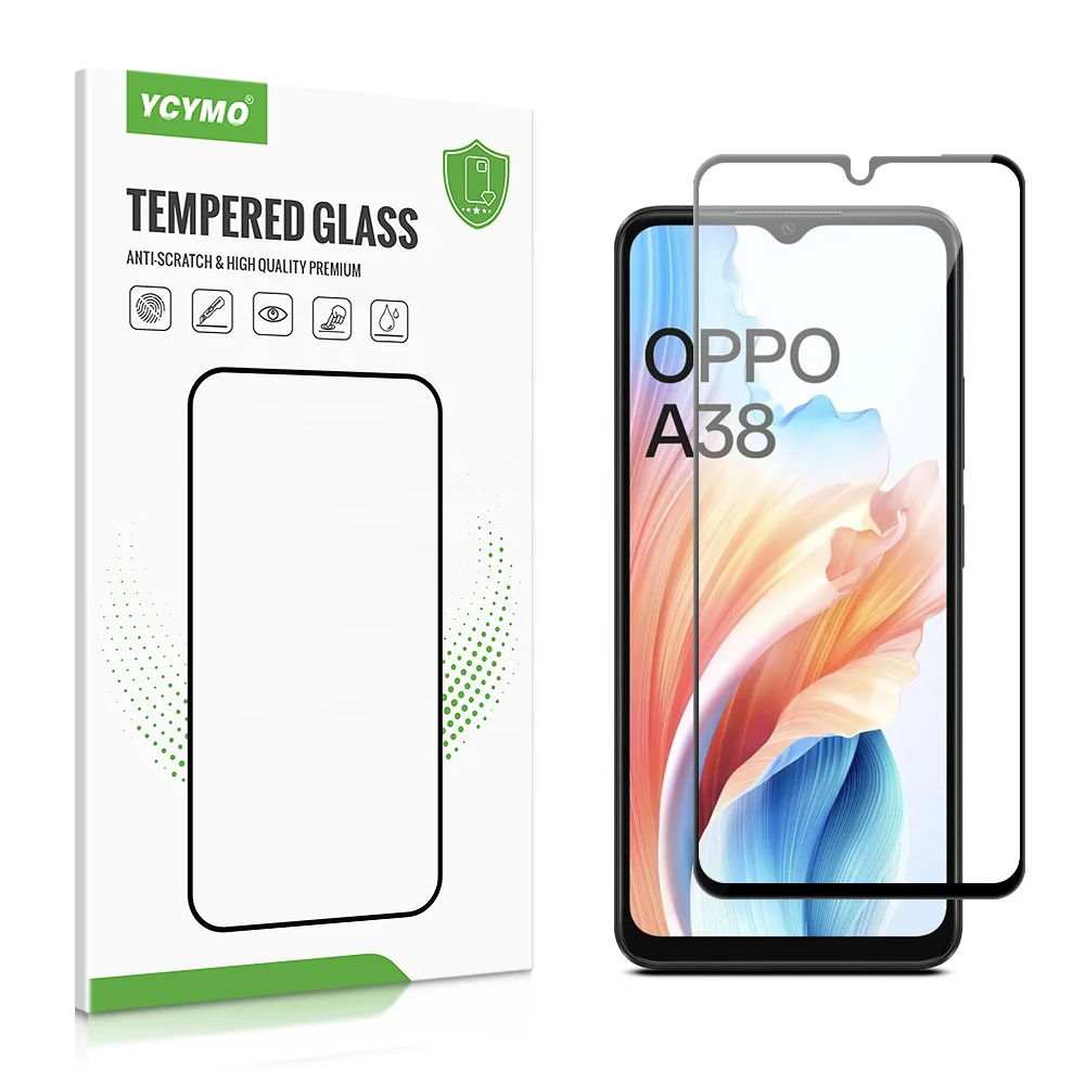 For Oppo A38 4G Tempered Glass Screen Protector Edge to Edge Anti Scratch Bubble Free E2E