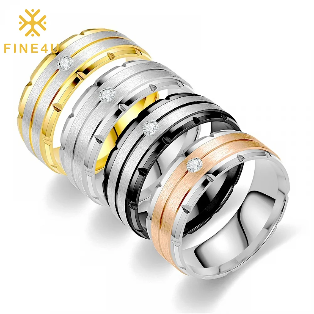 

Wholesale Women Men Fashion Stainless Steel Jewelry Gold Plated Promise Ring For Couples