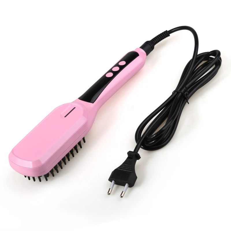 
Ionic Hair Straightener Brush Elegant Anion Hair Care Brush PTC Ceramic Heating Quick Styling Brush 
