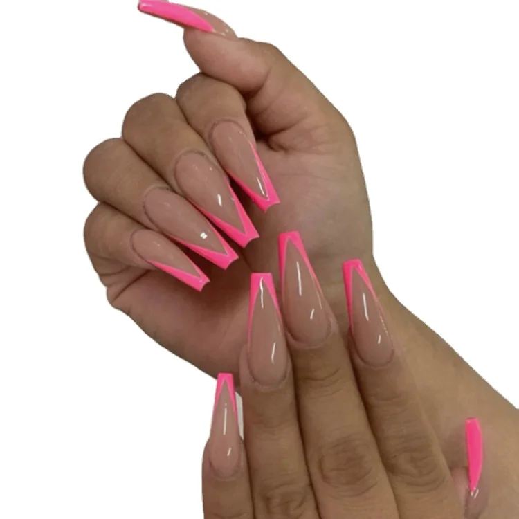 

Popular glossy False Nails Press On Natural Finger Toe False 24pcs Fashion in USA Europe Office False Nail Art, Picture