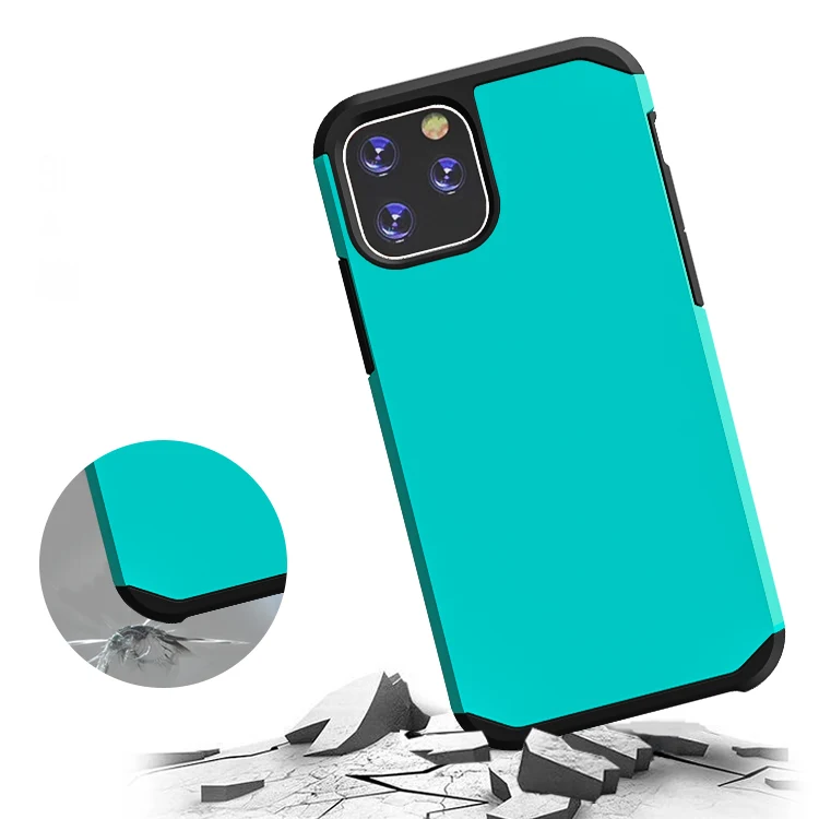 

2 In 1 PC Hard Back Covers Soft TPU Smart Phone Covers For iPhone 11 Pro Max Hard Black Mix Phone Accessories Case, 12 colors