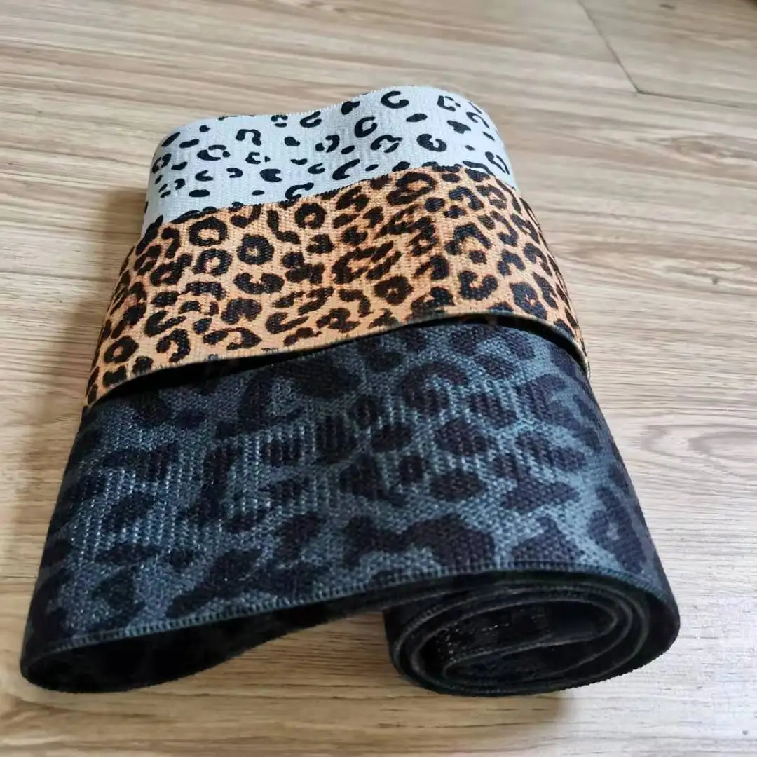 

leopard printing booty exercise fitness fabric resistance workout band for women, Many color