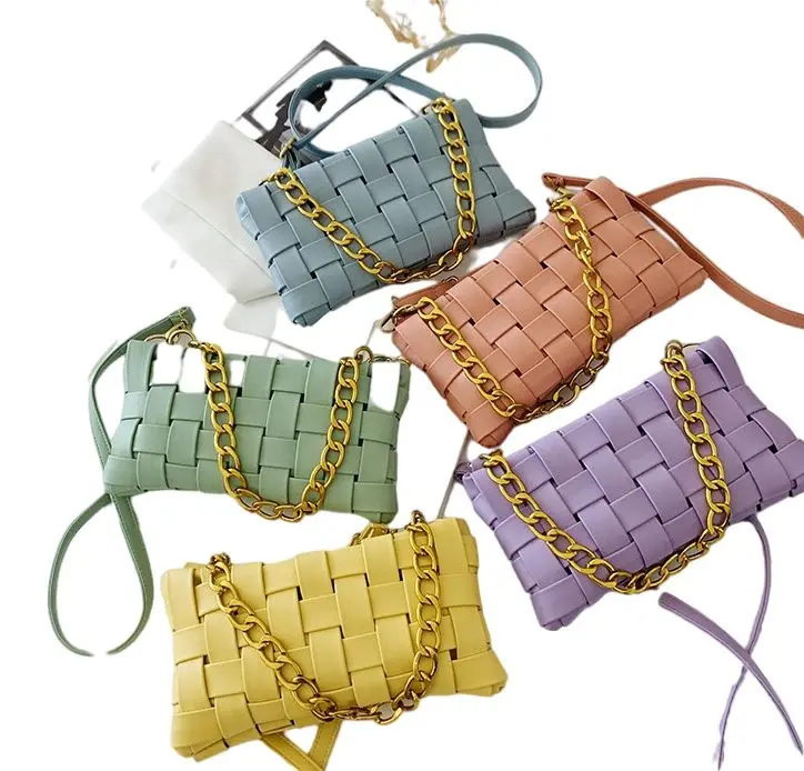 

New Product Fashion Purses Designer Handbags Famous Brands 2021 Purses And Handbags Pu Woven Chain Women Hand Bags