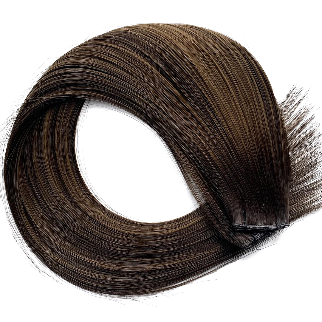 Genius Weft 20" Cuticle Aligned Hair Invisible Thin Weft in Balayage Colors Can Be Cut-Single Weft Stock