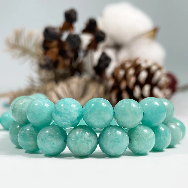 

Wholesale Round Beads for Jewelry Making Crafts Natural Russian Amazonite Gemstone Loose Beads 15.5"