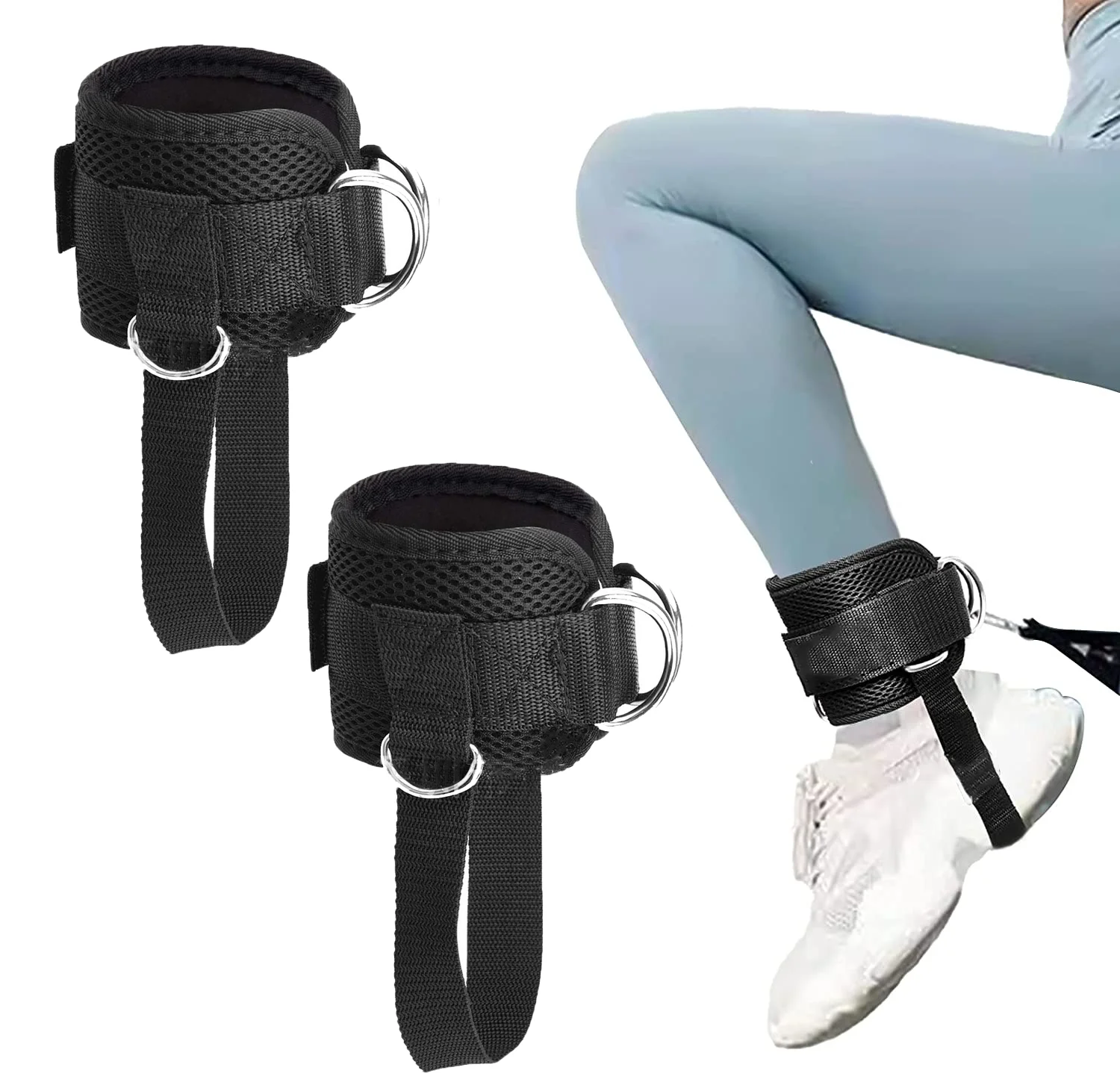 

Adjustable Ankle Strap Resistance Band Padded Ankle Weight Belt For Weightlifting Leg Gym Exercises Fitness Ankle Cuffs
