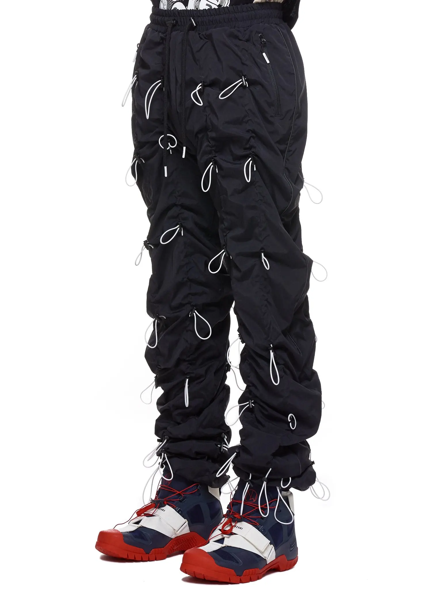 Ruched Toggle Nylon Stacked Jogger 