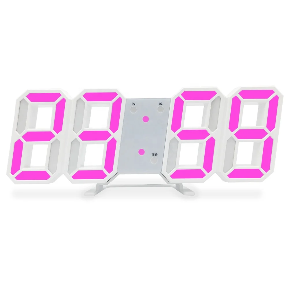 

Korea Hot Sale Modern Design 3D Digital Led Wall Clock Big Creative Vintage Watch Home Decoration Decor Desk Alarm Timer Clock