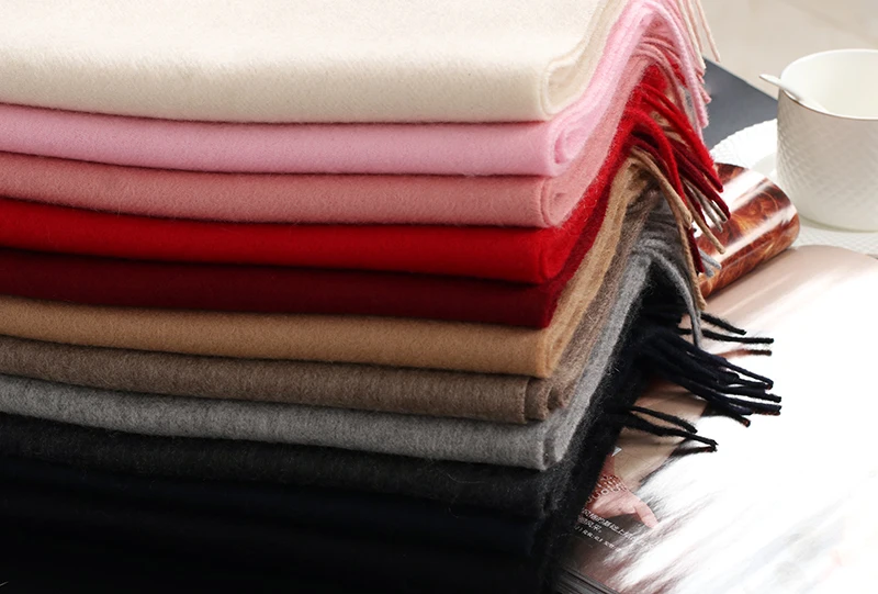 
High Quality Women Pashmina Scarf Shawls Plain Soild Winter Color Cashmere Scarf 