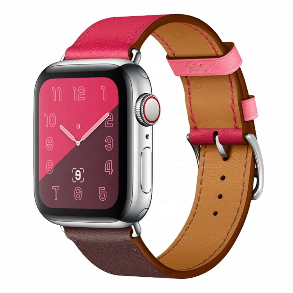

IVANHOE Extra Long Belt For iWatch Genuine Leather Band Bracelet For Apple Watch Strap Double Tour series 5 4 3 Bracelet 40/44mm, Multi-color optional or customized